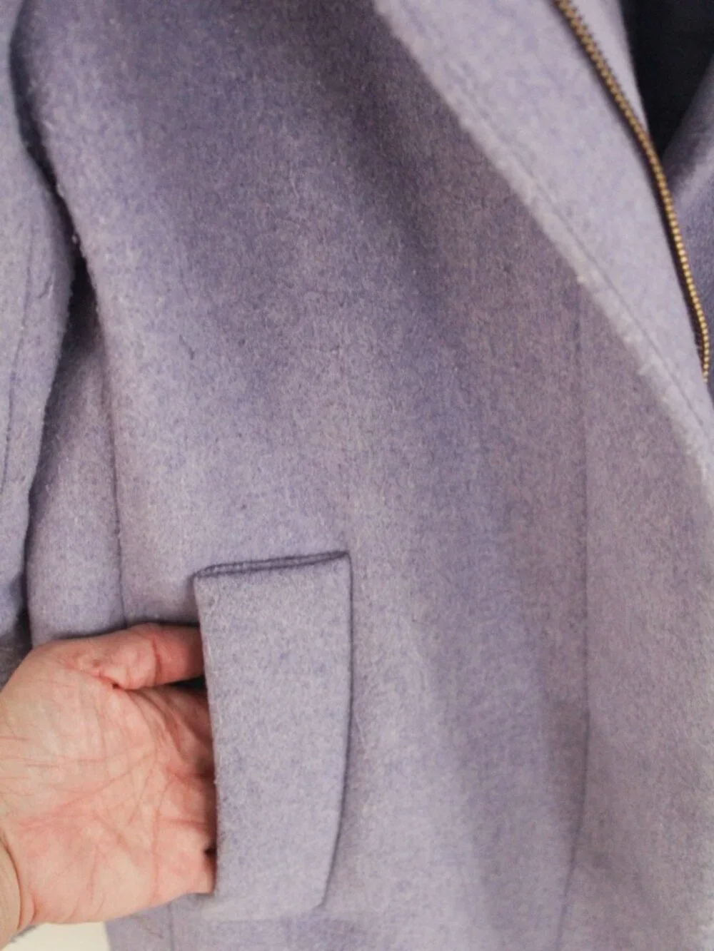 J. Crew Factory Cocoon Lavender Pea Coat Size 6 - GUC - Picture 5 of 11